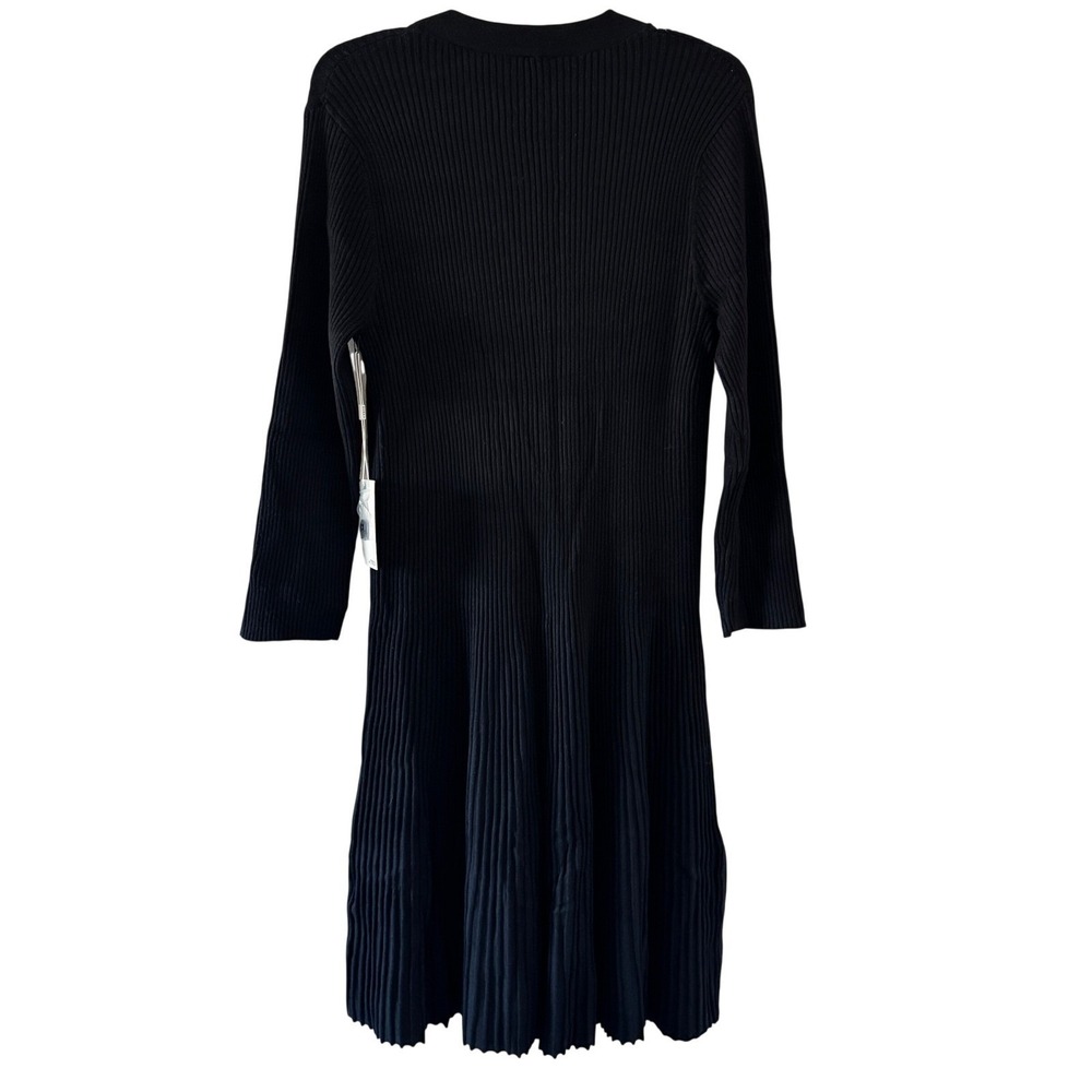 Devotion by Cyrus Dress Womens XL Ribbed Knit Button Front Black NEW Workwear - Picture 3 of 6